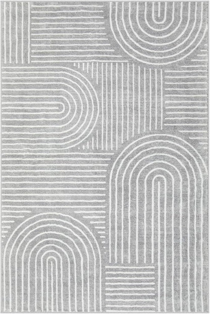 Lahome Abstract Washable Rugs, Soft Area Rugs 4x6 Non-Slip Grey Rug for Bedroom Entryway, Ultra-Thin Living Room Rugs Modern Throw Carpet for Nursery Kitchen(4'x6',Gray)
