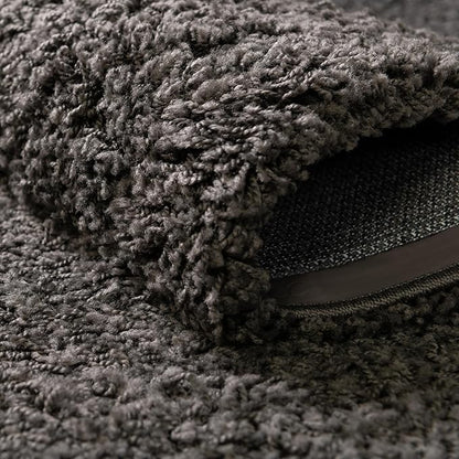 Unique Loom Solid Shag Collection Area Rug (4' 1" x 6' 1" Rectangle, Graphite Gray)