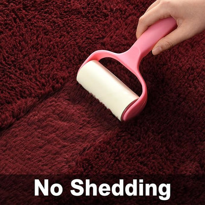 Large Shag Area Rugs 5 x 8, Plush Fuzzy Rugs for Living Room, Ultra Soft Fluffy Furry Rug for Bedroom, Indoor Carpet Nursery Rugs for Kids Room Home Decor, Burgundy