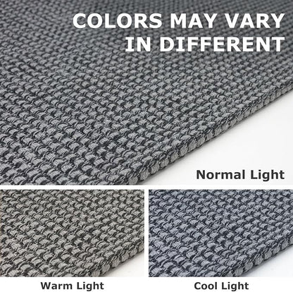 IOHOUZE Washable Area Rug 3x5 Non Slip Rubber Backed Woven Rugs for Entryway Rugs Indoor Outdoor Doormat Throw Rug Floor Carpet for Entrance Kitchen Front Door, Dark Grey