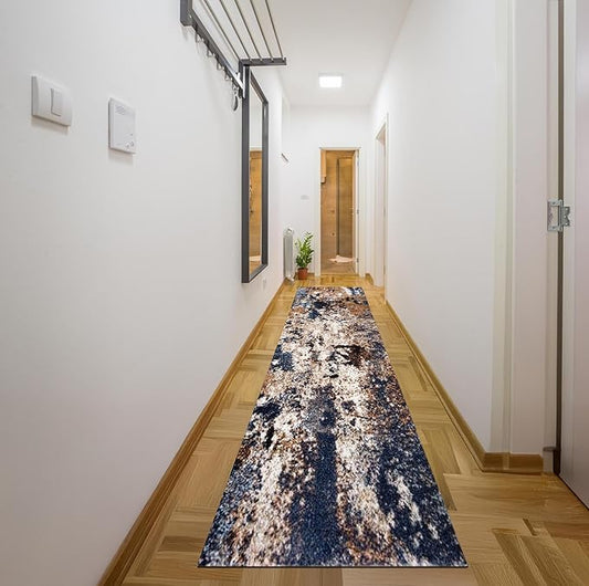 Keen Home Design Area Rugs - 2x14 Non-Shedding, Abstract Rugs for Kitchen, Living Room, Bedroom, Dining Room, Entryway - Size: 2'8" x 14', Multi