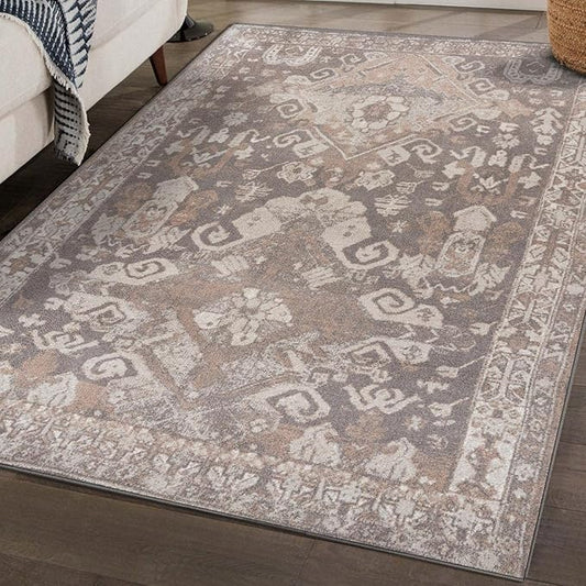 LUXE WEAVERS Moroccan Floral Beige 5x7 Area Rug for Living Room