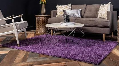 Unique Loom Solo Collection Area Rug - Calabasas (10' x 13' Rectangle, Violet)