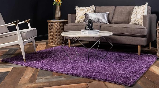 Unique Loom Solo Collection Area Rug - Calabasas (5' 3" x 7' 7" Rectangle, Violet)