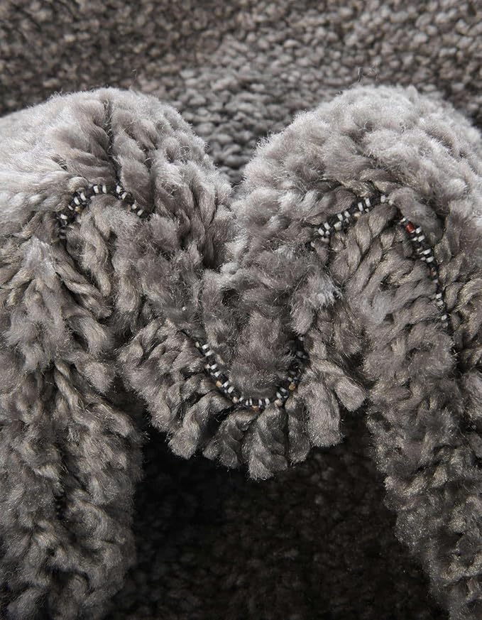Unique Loom Solo Collection Area Rug - Calabasas (5' 3" Square, Gray)