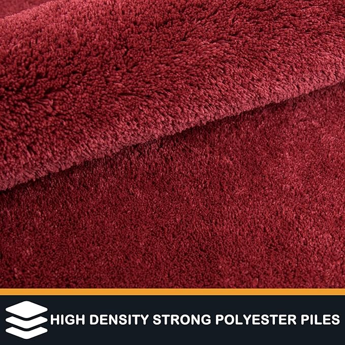 PURRUGS Dirt Trapping Door Mat 24" x 35.5", Non-Slip Machine Washable Entry Rug, Shoe Scraper, Dog Doormat, Super Absorbent Welcome Mat for Front & Back Door, Muddy Shoes & Paws, Burgundy Red