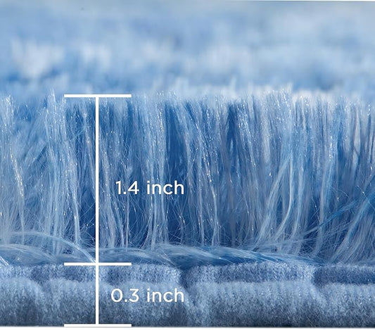 Andency 8x10 Area Rugs for Living Room, Non-Slip Fluffy Soft Large Shag Bedroom Carpet, Tie-Dyed Blue Big Indoor Thick Nursery Rug for Kids Dorm Home Decor Aesthetic
