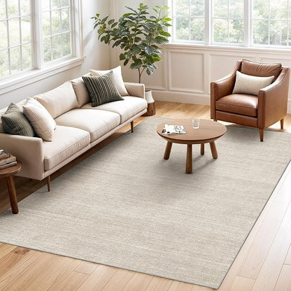 Valenrug Washable Rugs 3x5 - Stain Resistant 3x5 Area Rugs for Living Room, Non Slip Backing Printed Rugs for Bedroom, Folable Machine Washable Area Rug(3'x5', Beige)