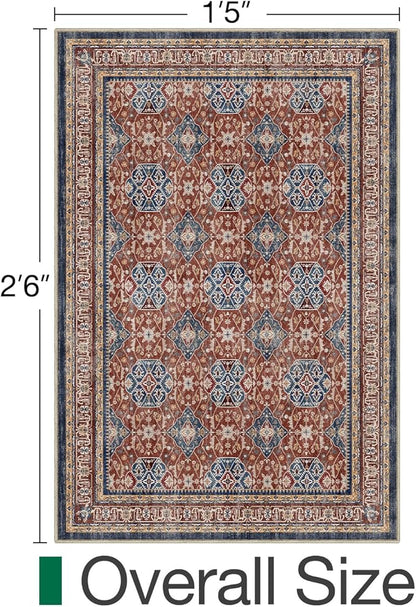 LUMI Indoor Door Mat 17x30, Washable Low Pile Entry Rug with Non-Slip Rubber Backing, Durable Welcome Mat for Entryway, Hallway, Patio, or Porch