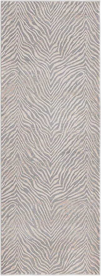 Unique Loom Finsbury Collection Area Rug - Meghan (2' x 6' 1" Runner, Gray and Ivory)