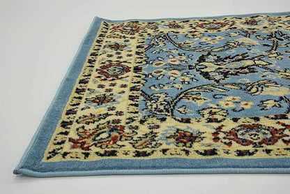 Unique Loom Sialk Hill Collection Area Rug - Washington (2' 11" x 16' 5" Runner Light Blue/Navy Blue)