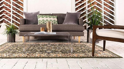 Unique Loom Sialk Hill Collection Area Rug - Washington (7' 10" x 10' Rectangle Green/Hunter Green)