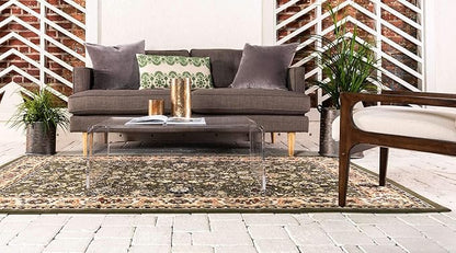 Unique Loom Sialk Hill Collection Area Rug - Washington (4' 1" x 6' 1" Rectangle Green/Hunter Green)