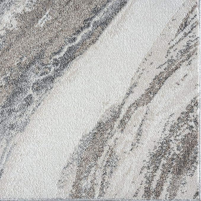 LUXE WEAVERS Lagos Collection 7983 Grey 4x5 Art Deco Area Rug