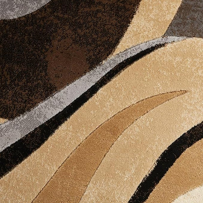 Home Dynamix Tribeca Slade Modern Area Rug ,Abstract Brown/Gray 5'2"x7'2"