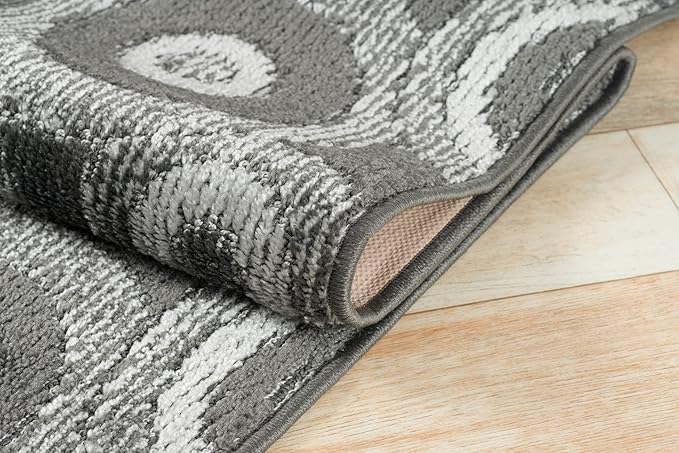 Custom Size Long Grey Hallway Runner Rug | Cut to Length 2'3" x 15' (Runner) | Non-Slip & Machine Washable | REMNAZ