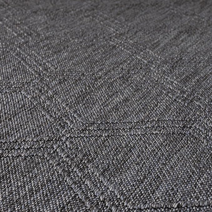 LUXE WEAVERS Modern Farmhouse Smoke 9x12 Washable Area Rug, Anti-Slip Diamond Pattern Carpet