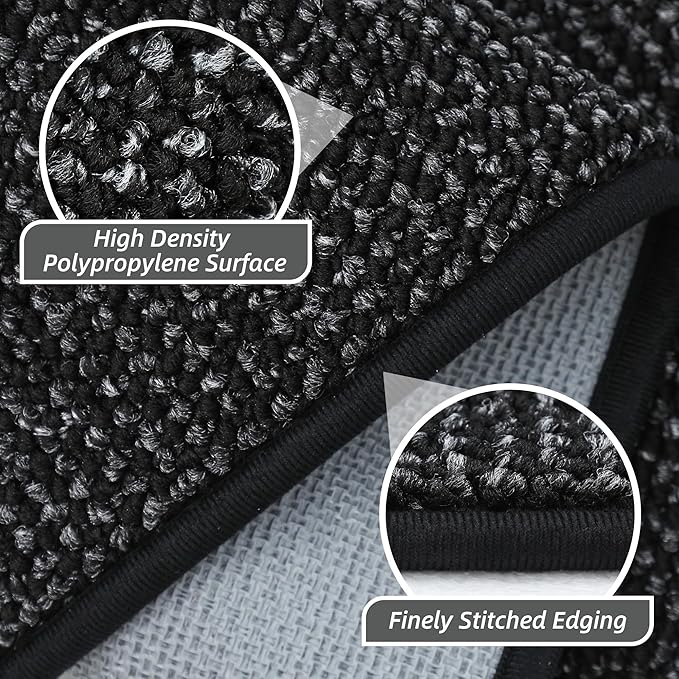BEQHAUSE 2x3 Entryway Rug Indoor Door Mat Non-Slip Washable, Hallway Rugs Absorbent & Stain Resistant Hall Carpet Runner Rugs for Entryway, Front Door Floor Mats Laundry Room Rugs for Entry, Black