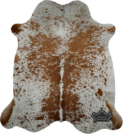 Genuine Cowhide Rug - Natural Leather Hide Rugs for Living Room & Area Rug for Bedroom - Real Cowhides Rug for Rustic Home Decor - Brown Speckled Cowhide Rugs Collection, 6x6-7ft