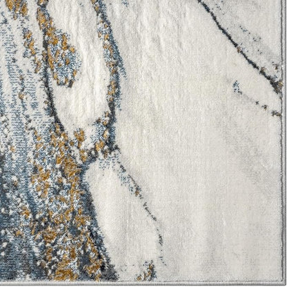 LUXE WEAVERS Marble Effect Abstract Blue 5x7 Area Rug