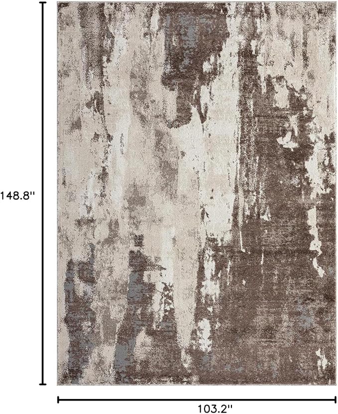 LUXE WEAVERS Euston Collection 7681 Brown 9x12 Modern Abstract Area Rug
