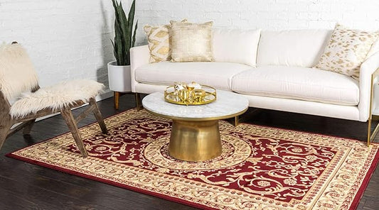 Unique Loom Versailles Collection Traditional Classic Medallion Floral Motif Area Rug (2' 2 x 3' 0 Rectangular, Burgundy/ Ivory)