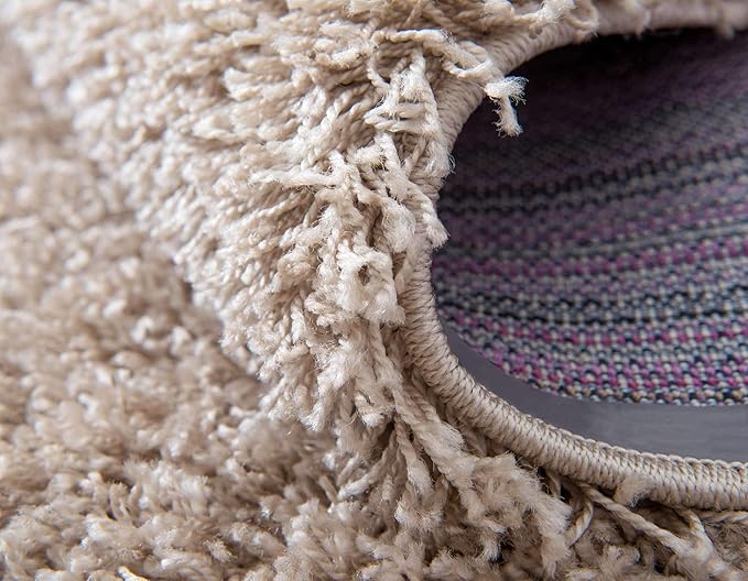 Unique Loom Solid Shag Collection Area Rug (3' 3" x 5' 3" Rectangle, Taupe)