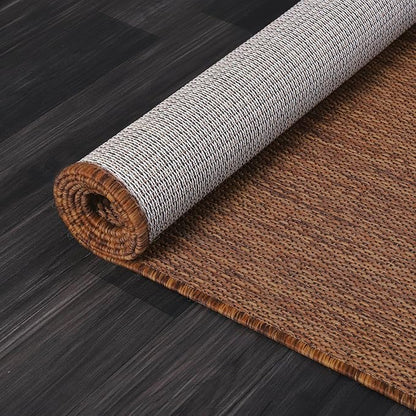 CAMILSON Outdoor Rug 9x12 Modern Area Rugs for Large Indoor and Outdoor Patios and Porches - Waterproof, Washable, Non-Shedding, Easy-to-Clean Outside Carpet (9 x 12, Solid - Gold)