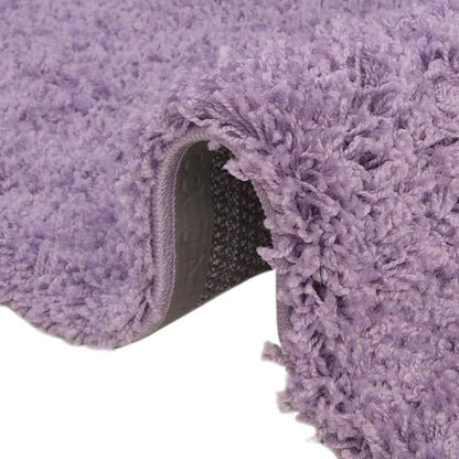 Unique Loom Solid Shag Collection Area Rug (5' 3" Round, Lilac)