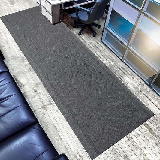 English Home Custom Size Non Slip Striped Design Light Weight Durable PVC Backing Thin Pile Runner Rug (36" x 7')