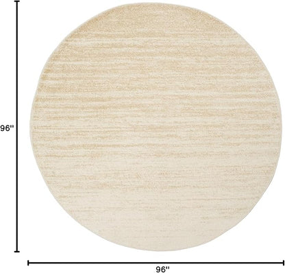 SAFAVIEH Adirondack Collection Area Rug - 8' Round, Champagne & Cream, Modern Ombre Design, Non Shedding & Easy to Clean, Ideal for Living Room, Bedroom, Office, Dining Space (ADR113W)