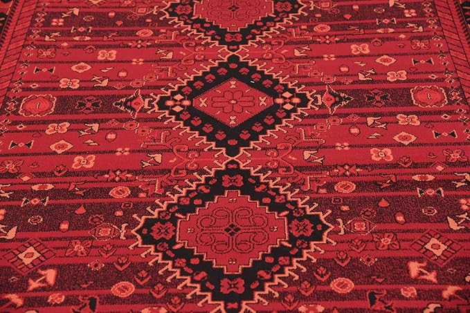 Unique Loom Tekke Collection Area Rug - Sheibani (6' 1" x 9' Rectangle, Red/ Black)
