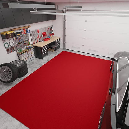 Ottomanson 6'6" x 12' Mud Mat Area Rug Scraper Carpet - Non-Slip, Dirt Trapping for Indoor & Outdoor Use - Ideal for Entryway, Garage, Kitchen, Patio & High-Traffic Areas, Red