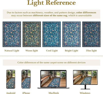 Collive 2x3 Washable Entryway Rug, Jungle Animal Kitchen Rugs Non Slip Small Door Mats Indoor Entrance, Soft Low Pile Entry Rug Stain Resistant Throw Carpet for Bathroom Bedroom, Entrance, Blue