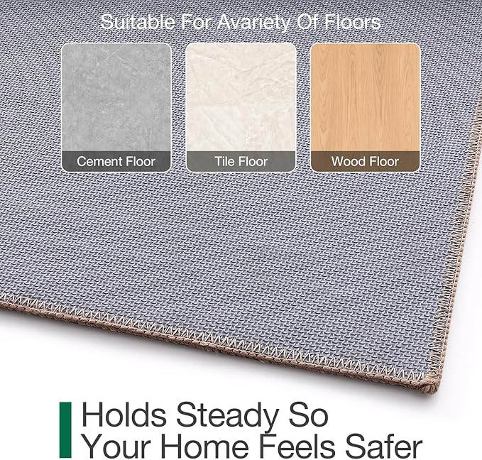 LUMI Door Mat Indoor Entrance 24"x36", Front Welcome Mat with Non-Slip Rubber Backing, Low Profile Dirt Trapper Inside Doormat for Entrance, Garage, Patio, Beige