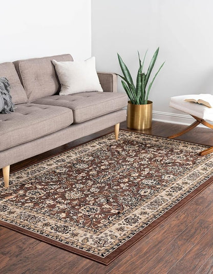 Rugs.com Yasmin Collection Rug – 6' x 9' Brown Medium Rug Perfect for Bedrooms, Dining Rooms, Living Rooms