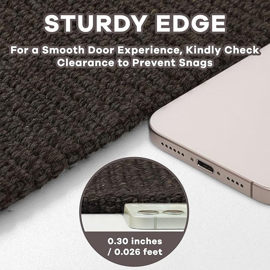 EARTHALL Runner Rug 3x20 Ft Washable Runners for Hallways Extra Long Woven Non Slip Entryway Runner Braided Kitchen Runner Indoor Outdoor Carpet Runners for Hotels, Officel, Stair, Taupe/Coffee