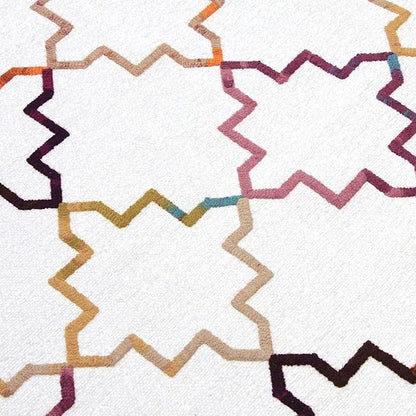 Alfa Rich 7x10 Moroccan White Washable Area Rugs for Living Room Bedroom Kitchen Decor Cotton Rug