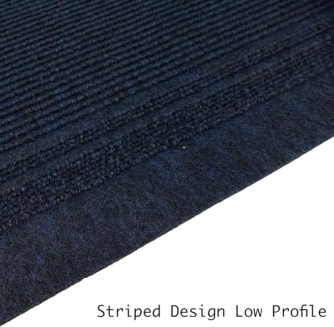 English Home Custom Size Anti Slip Striped Design Light Weight Durable TPR Backing Thin Pile Runner Rug (36" x 10')
