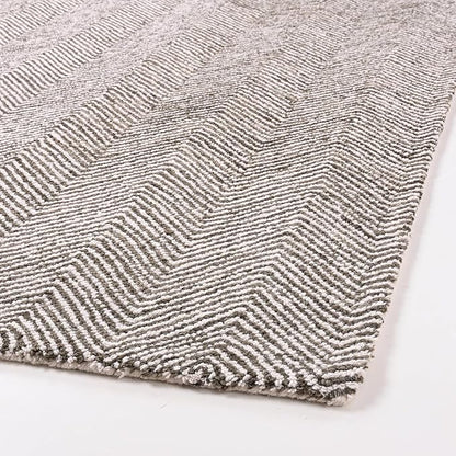 Modern Herringbone Chevron Collection Handcrafted Wool Area Rug - Durable, Zigzag Pattern, for High Traffic, Contemporary Design for Living Room, Bedroom, Dining Room Decor (Dark Olive, 9' x 12')