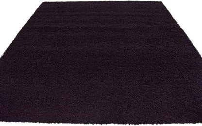 Unique Loom Solid Shag Collection Area Rug (8' Square, Jet Black)