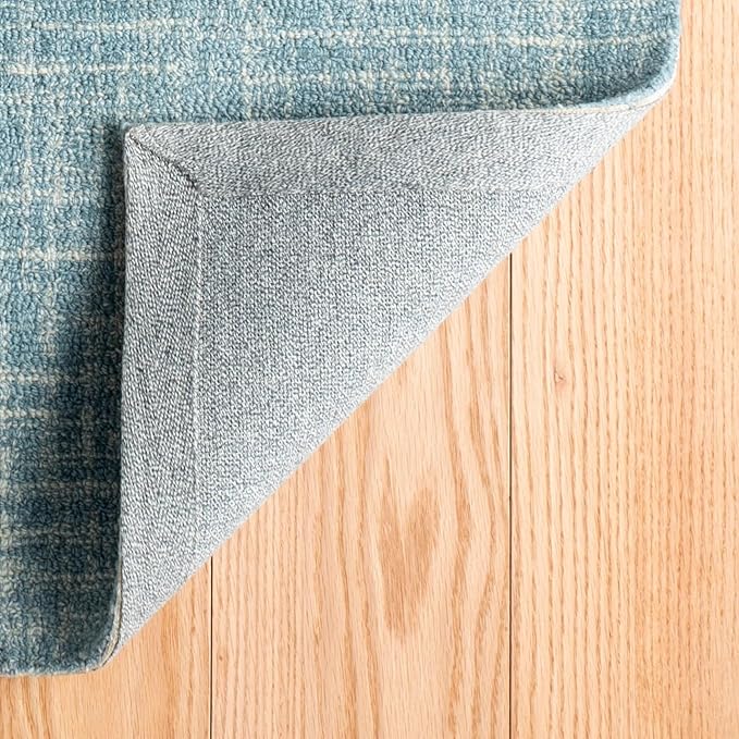 Dash and Albert Crosshatch Wool Area Rug - 3' x 5' Aegean Solid Hand Micro Hooked Accent Rug - Durable, High Traffic Areas Bedroom, Hallway, Stairs - Premium Luxury Hotel Quality Soft Breathable