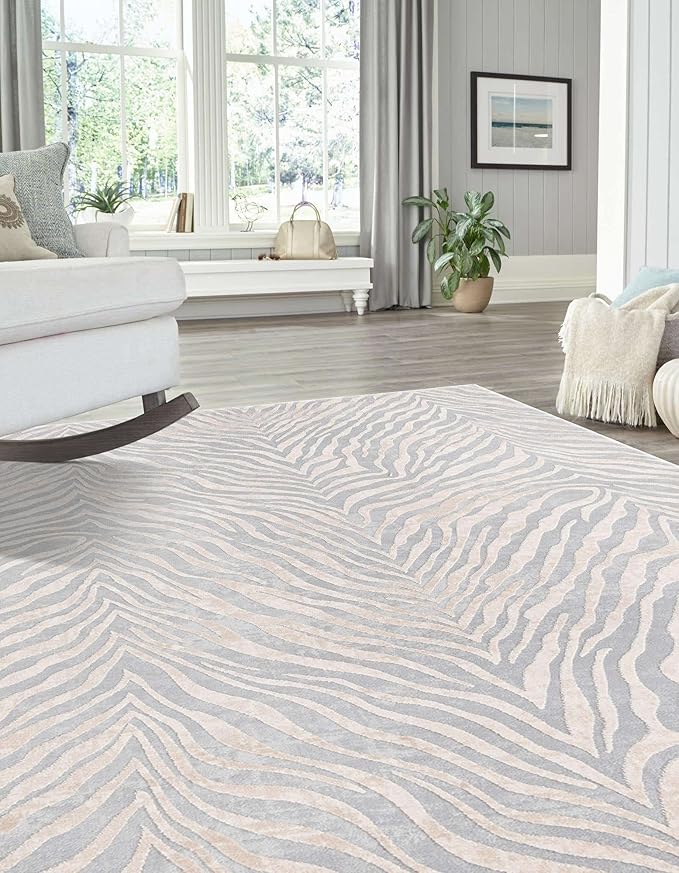 Unique Loom Finsbury Collection Area Rug - Meghan (4' 1" x 6' 1" Rectangle, Gray and Ivory)