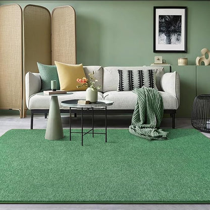 AROGAN Washable 6×9 Living Room Rug, Modern Area Rugs with Soft Memory Foam for Bedroom, Minimalist Non-Slip Indoor Floor Carpet for Dining Room Office Kids Playroom Decor, Matte Green