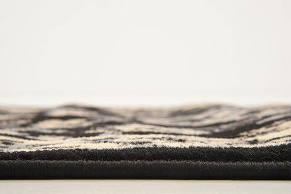 Unique Loom Sialk Hill Collection Area Rug - Washington (2' 2" x 8' 2" Runner Black/Gray)
