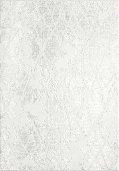 Adel Modern Area Rug for Living Room, 5x7 Rustic Distressed Abstract Cream Neutral Rug, Medium Pile Stain Resistant Carpet for Bedroom, Dining Room or Kitchen (5' x 7', Cream)