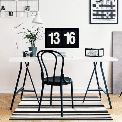 KOZYFLY Black and White Striped Doormat 2x3 Ft Small Area Rug Cotton Front Porch Rug Washable Outdoor Rug Farmhouse Layered Front Door Mat for Front Door Entryway Patio Porch