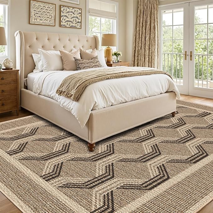 LUMI 5x8 Washable Area Rug for Living Room, Ultra Soft Modern Abstract Rugs Non Slip with Rubber Backing, Low Profile, High Traffic, Stain Resistant Carpets, Ideal for Bedroom, Dining Room, Indoor