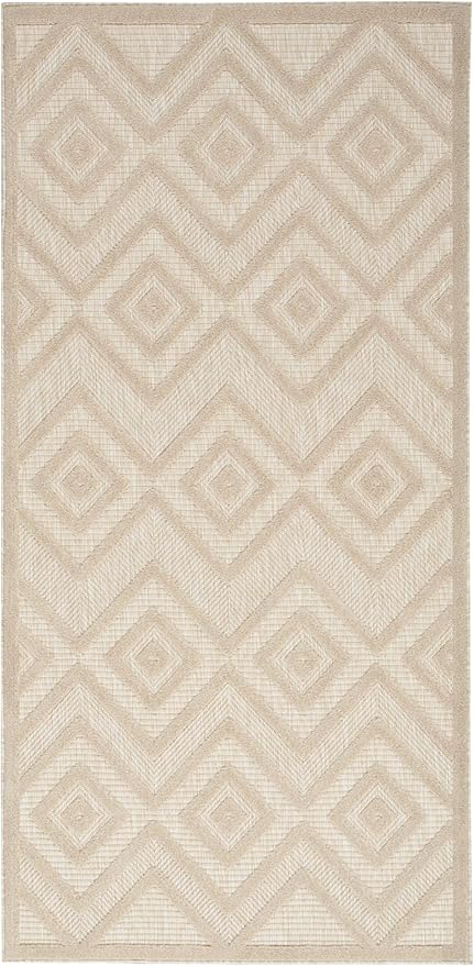 Nourison Home Versatile Cream 2' x 4' Area Rug - Easy Clean, Non Shedding, Bed Room, Living Room, Dining Room, Kitchen (2' x 4')