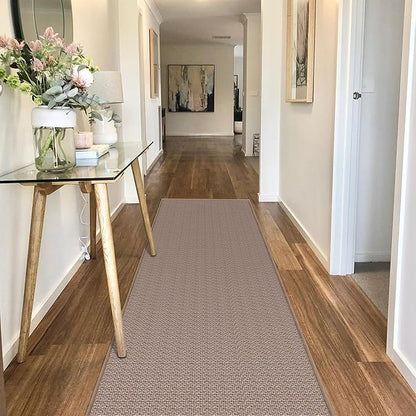 GOYLSER Kitchen Runner Rugs Non Skid Washable, 6ft Absorbent Jute Kitchen Rug Carpet, Braid Hallway Floor Sink Mat Non Slip, Light Brown